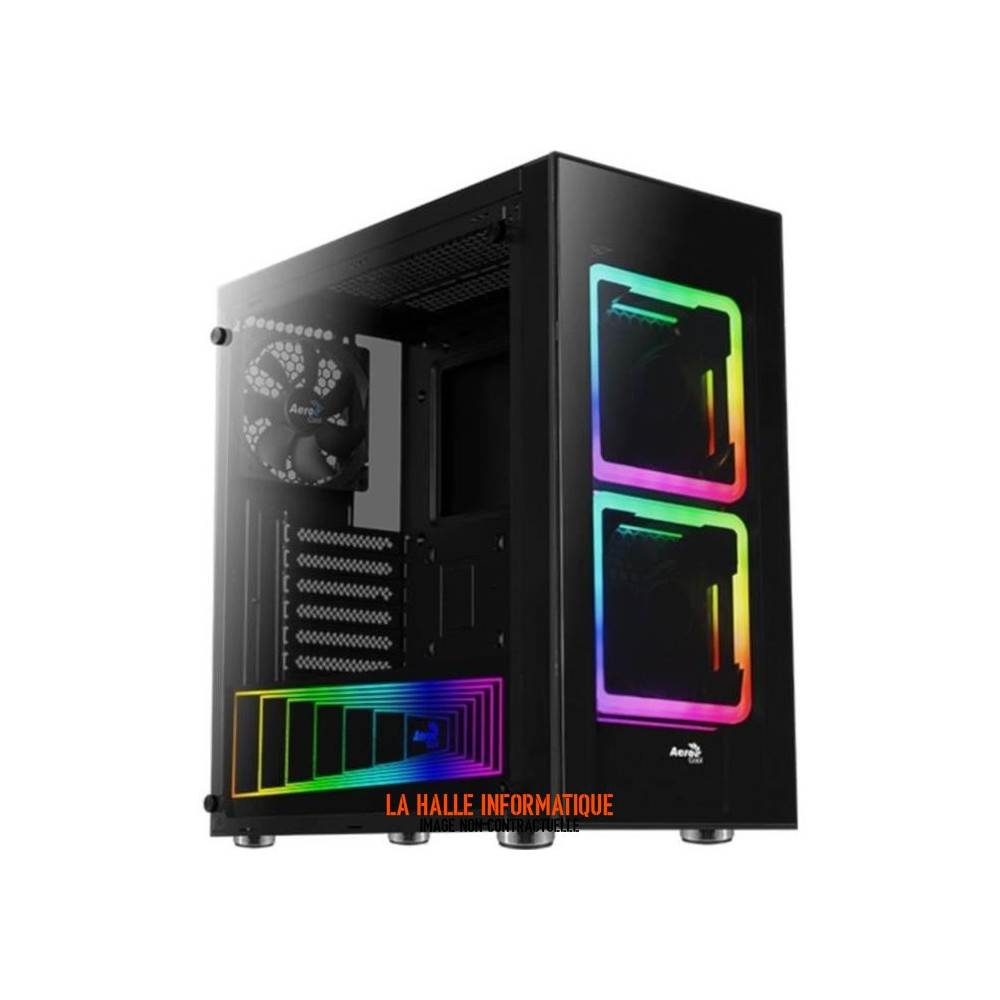 Boîtier ATX AeroCool Tor RGB Noir, Panneaux Vitrés, RGB