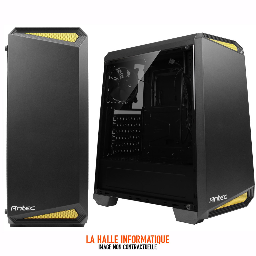 Antec NX100 Boîtier Moyen Tour ATX Vitré Noir/Jaune