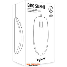 Souris filaire Logitech B110 Silent USB Noir