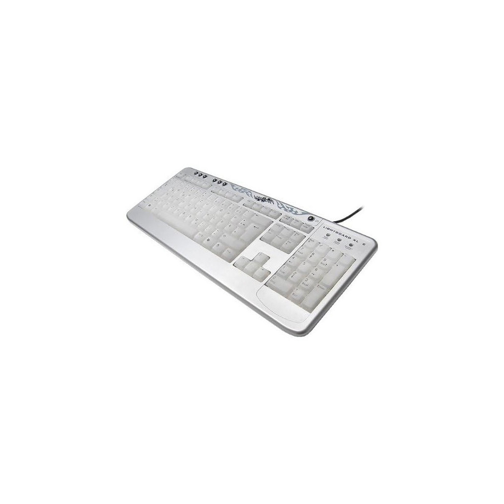 Clavier filaire Revoltec LightBoard XL 2 Argent élégant
