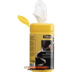 Lingettes Fellowes pour écran LCD, LED, Plasma - Boîte de 100