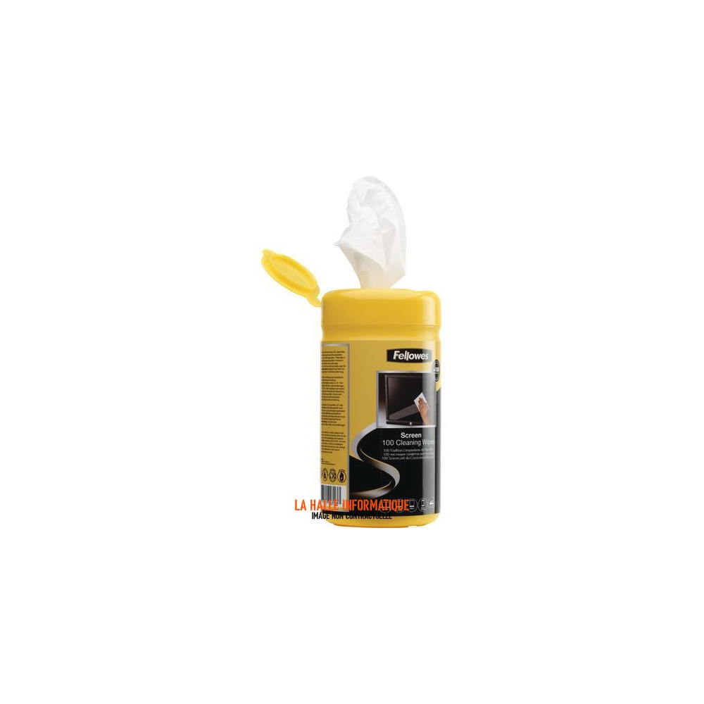 Lingettes Fellowes pour écran LCD, LED, Plasma - Boîte de 100