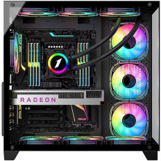 Boîtier ATX 1stPlayer MV8-TP RGB Noir, Panneaux Vitrés