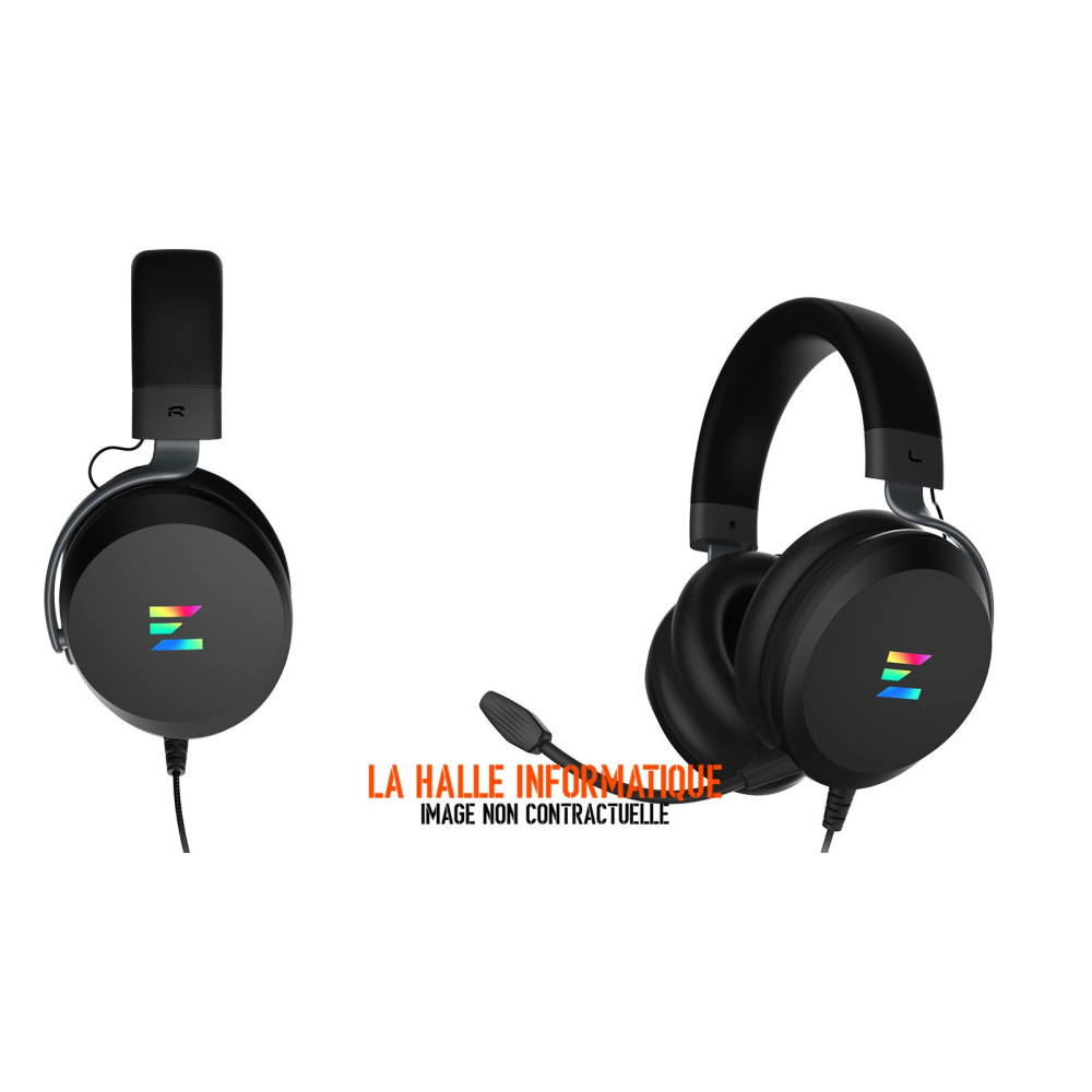 Casque Gamer Zalman HPS610 RGB Noir - Filaire, RGB, Micro