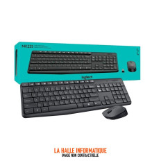 Pack Logitech MK235 Clavier Souris Sans Fil Noir