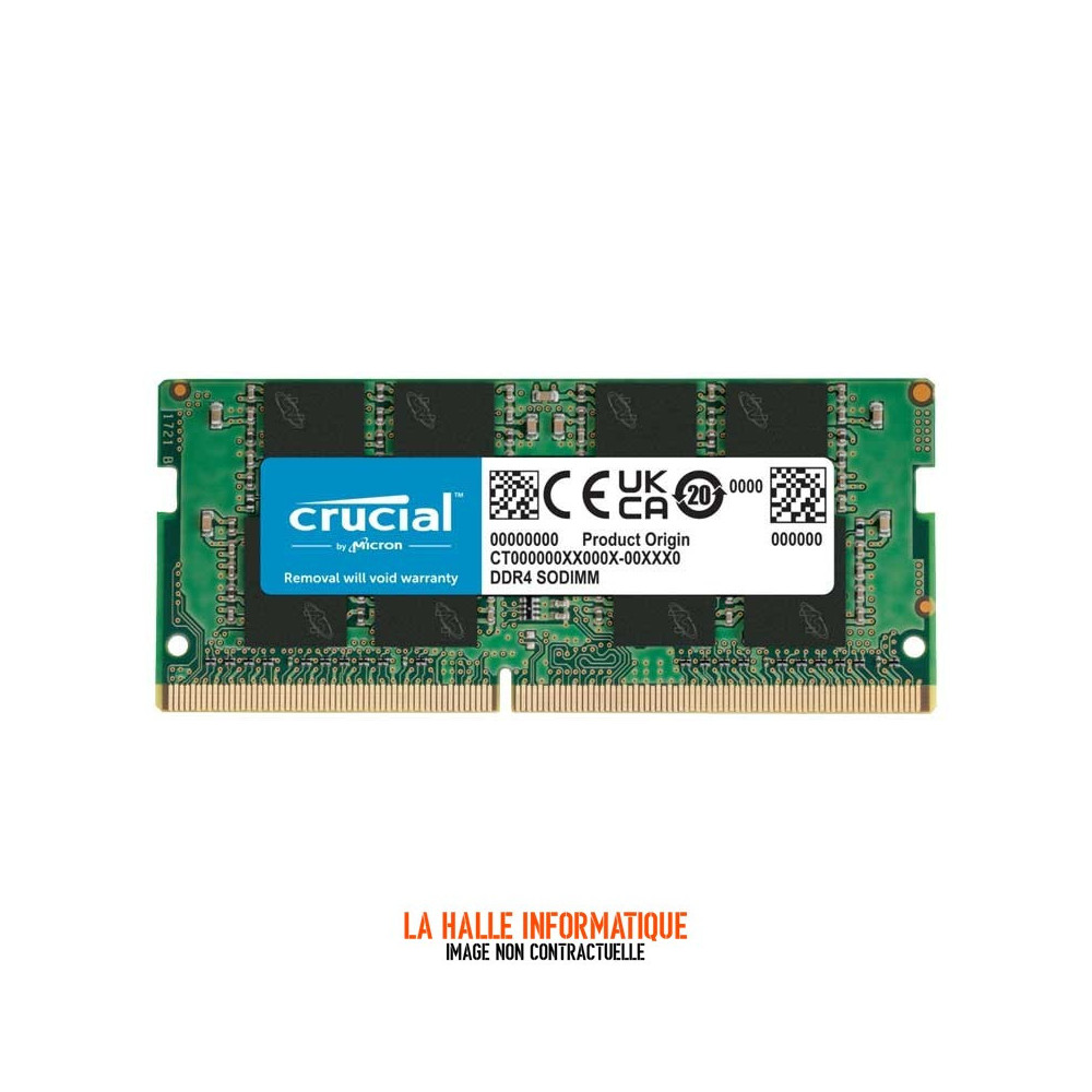 Barrette RAM Crucial 8Go DDR4 SODIMM 3200MHz (Vert) OEM