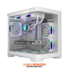 Boîtier Micro ATX 1stPlayer UView 6 RGB Blanc Vitres