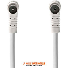 Câble antenne coaxial coudé 1m Valueline blanc IEC