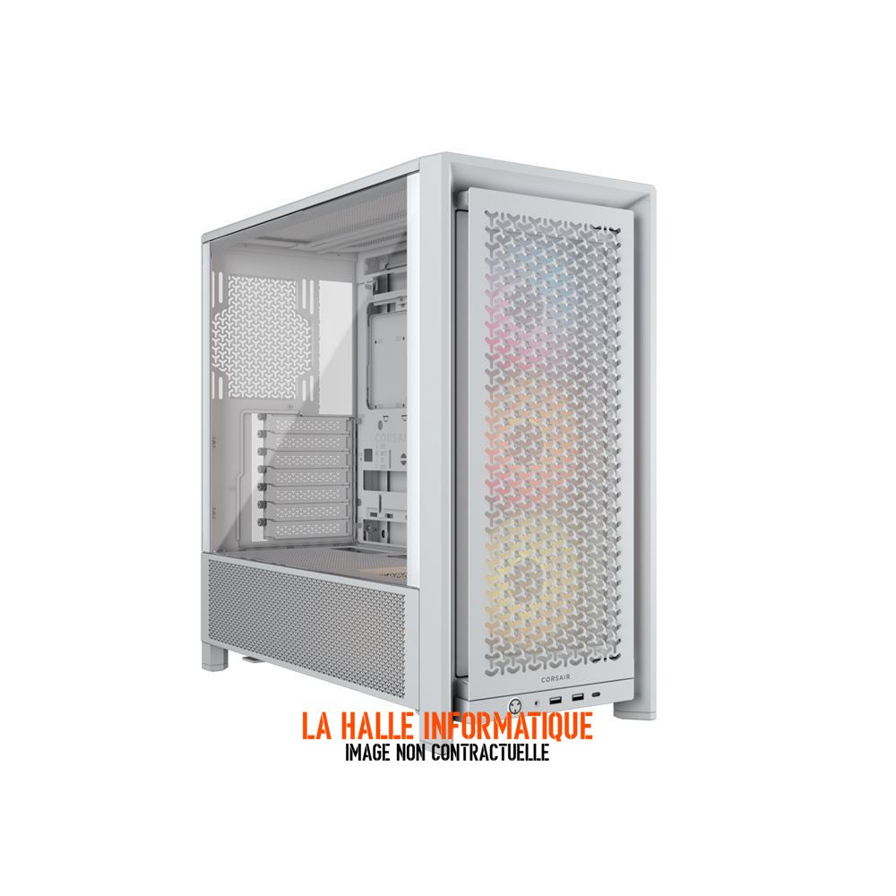 Boîtier ATX Corsair 4000D RS RGB Blanc - Panneau vitré