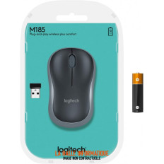 Souris sans fil Logitech M185 Gris - Compacte et fiable