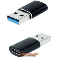Adaptateur Nanocable USB-A/C 3.1 Noir – Connectez USB-A à USB-C