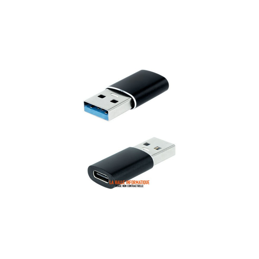 Adaptateur Nanocable USB-A/C 3.1 Noir – Connectez USB-A à USB-C