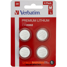 Lot de 4 Piles Verbatim CR2032 3V Premium | Longue durée