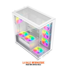 Boîtier ATX 1stPlayer Mi8 RGB Blanc - Panneaux vitrés