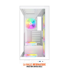 Boîtier ATX 1stPlayer Mi8 RGB Blanc - Panneaux vitrés