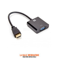 Convertisseur D2 Diffusion HDMI mâle (Type A) vers VGA femelle (D-sub DE-15) 15cm (Noir)