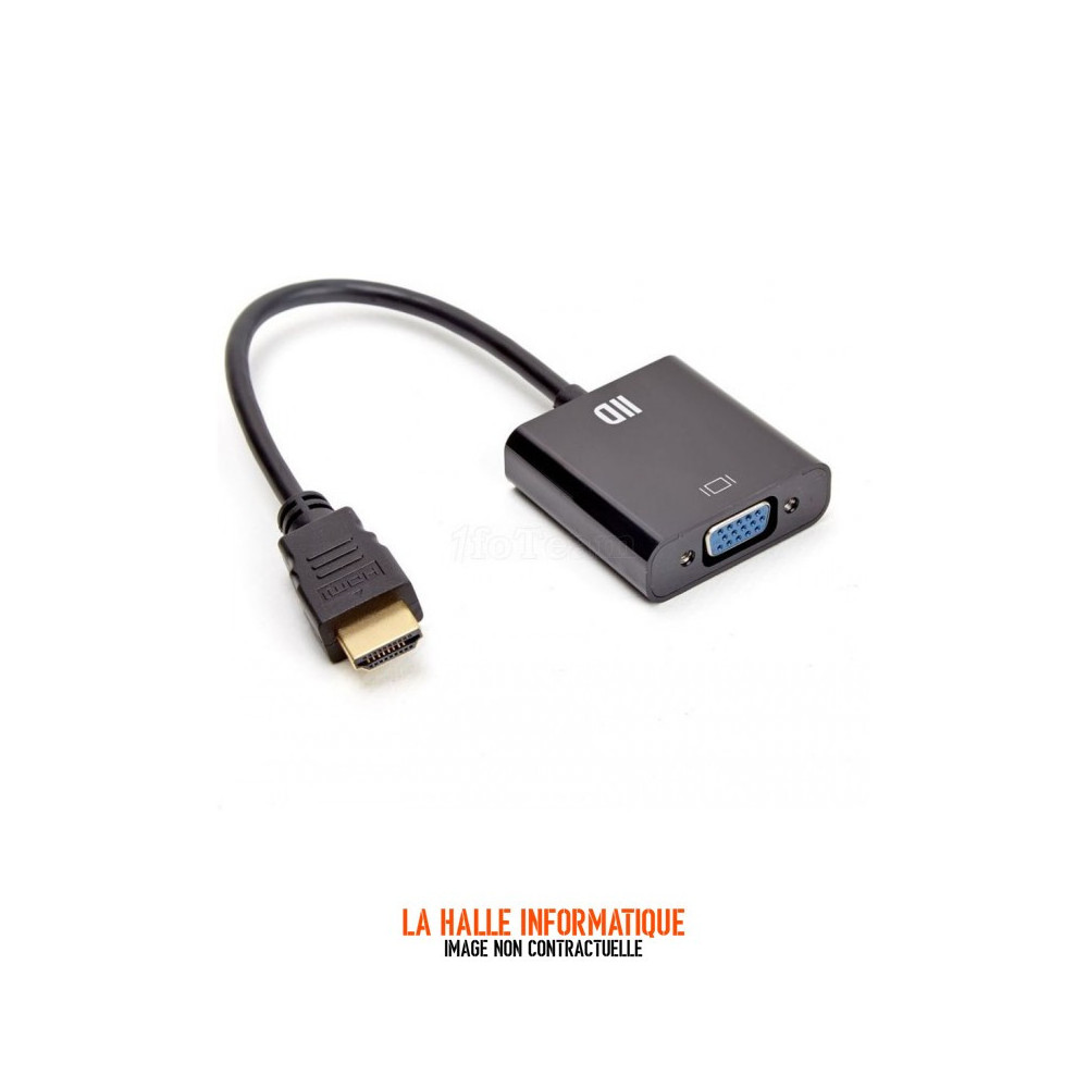 Convertisseur D2 Diffusion HDMI mâle (Type A) vers VGA femelle (D-sub DE-15) 15cm (Noir)