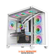 Boîtier ATX 1stPlayer MV8-TP RGB Blanc Vitres | Gaming Design