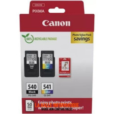 Pack 2 cartouches d'encre Canon PG-540/CL-541 Photo Value Pack (Noir + Couleurs) + 50x Papiers photo