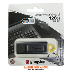 Clé USB 3.2 Kingston DataTraveler Exodia - 128Go (Jaune/Noir)