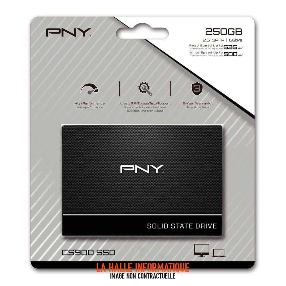 Disque SSD PNY CS900 250Go - S-ATA 2,5"