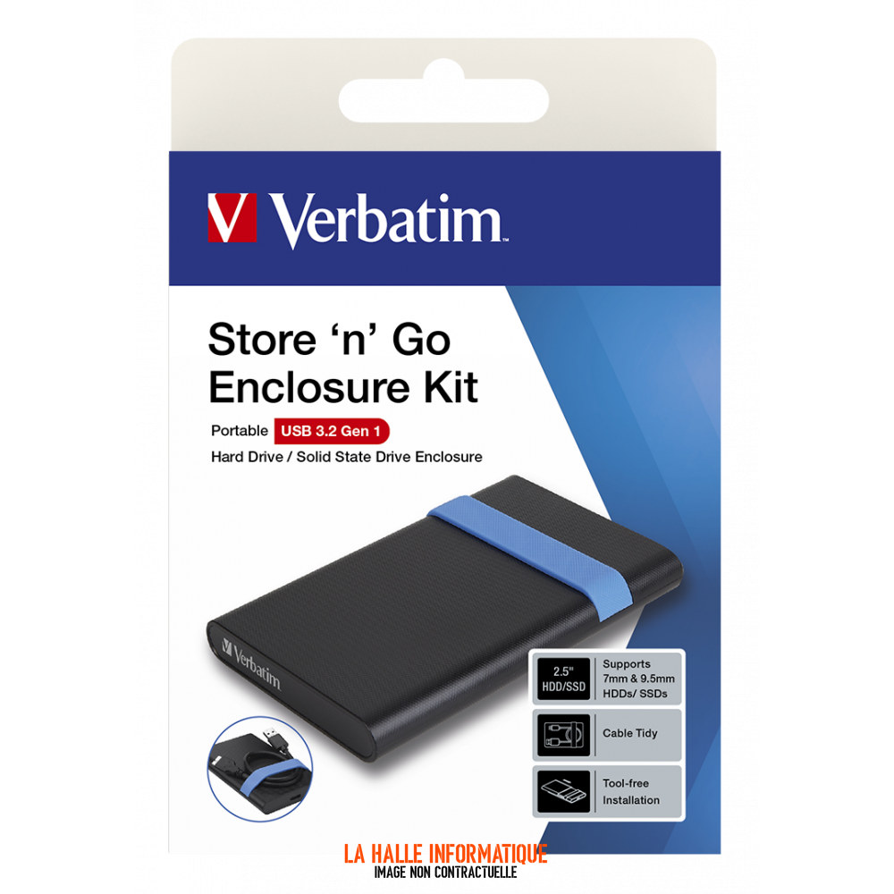 Boitier externe Verbatim Store'N'Go USB 3.2 - S-ATA 2,5" (Noir)
