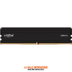 Barrette mémoire 16Go DIMM DDR5 Crucial Pro OC 6400MHz (Noir)