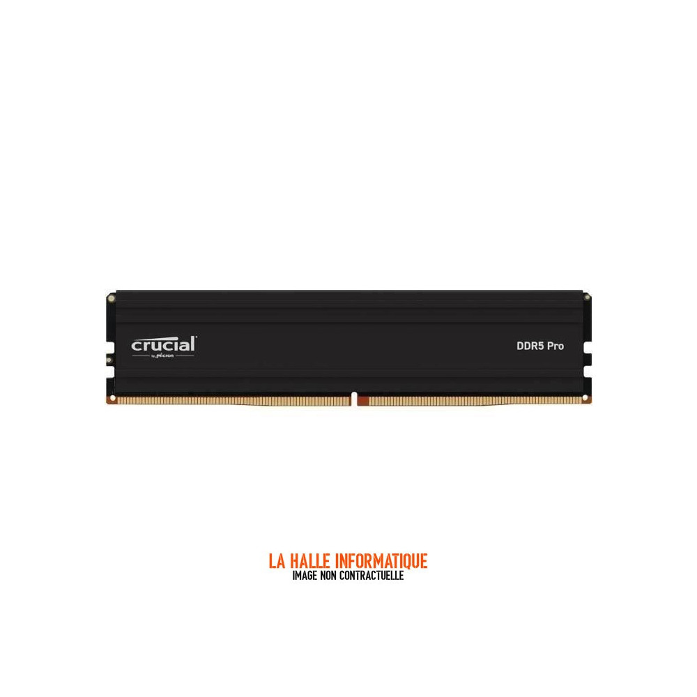 Barrette mémoire 16Go DIMM DDR5 Crucial Pro OC 6400MHz (Noir)