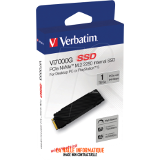 Disque SSD Verbatim Vi7000G 1To avec dissipateur  - NVMe M.2 Type 2280
