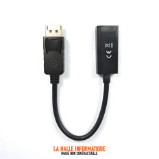 Câble adaptateur D2 Diffusion DisplayPort mâle 1.3 vers HDMI femelle (Type A) 15cm (Noir)