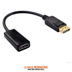 Câble adaptateur D2 Diffusion DisplayPort mâle 1.3 vers HDMI femelle (Type A) 15cm (Noir)
