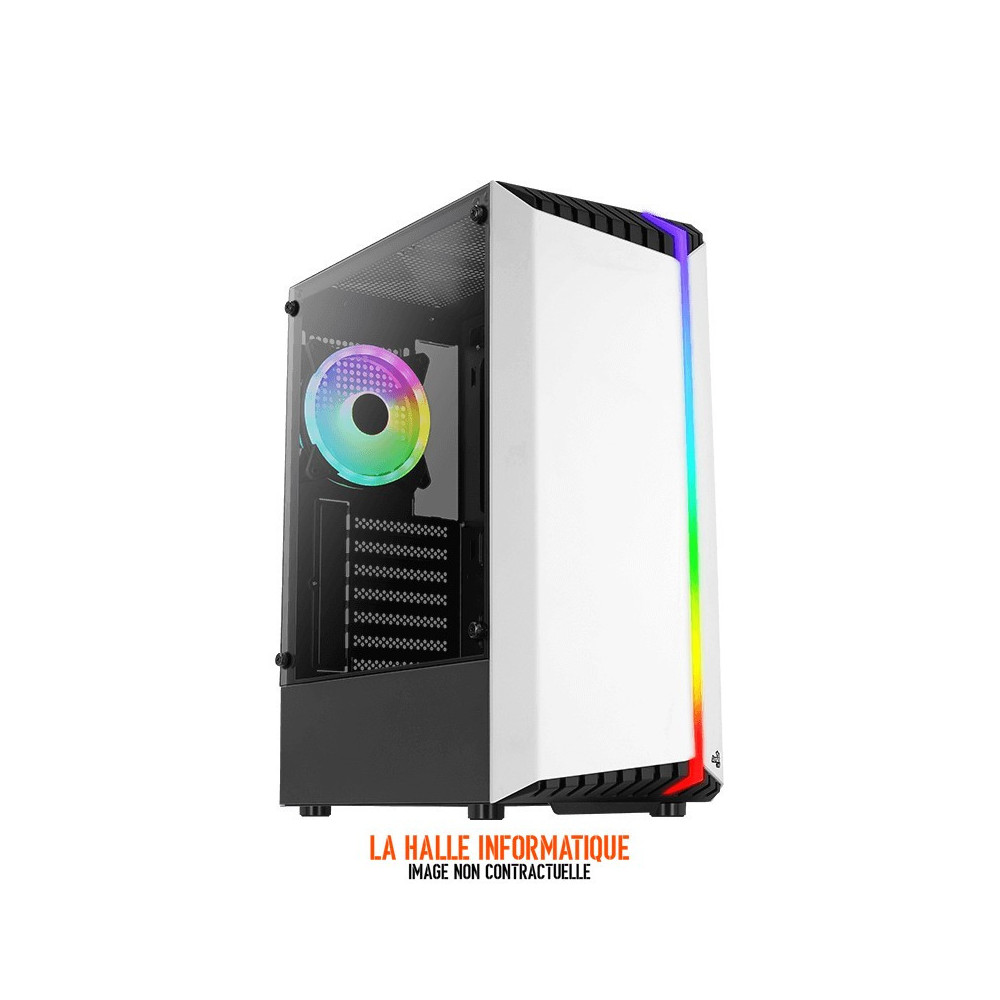 Boitier Moyen Tour ATX AeroCool Bionic V2 RGB avec panneau vitré (Blanc)
