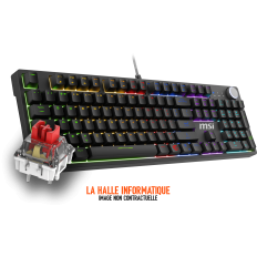 Clavier Gamer mécanique (Red Switch) MSI Forge GK320 RGB (Noir)