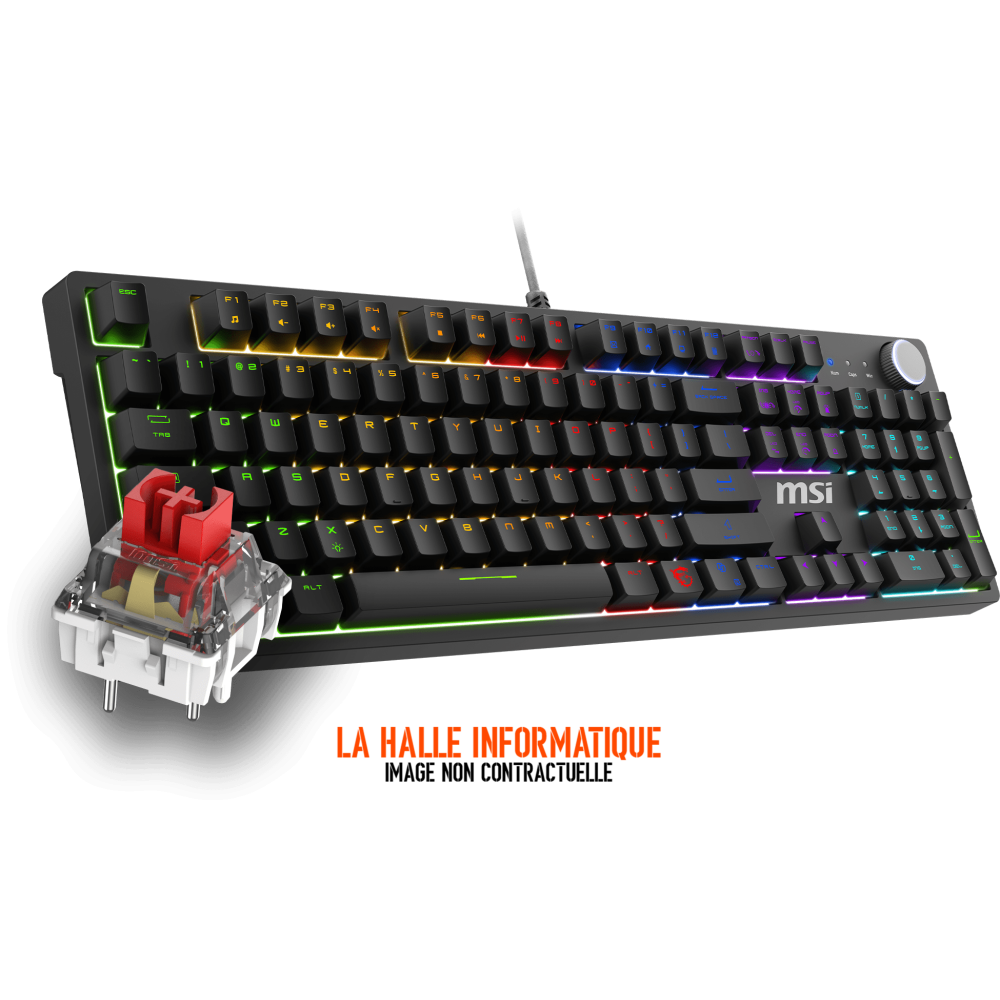Clavier Gamer mécanique (Red Switch) MSI Forge GK320 RGB (Noir)