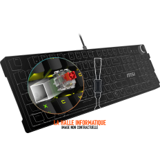 Clavier Gamer mécanique (Red Switch) MSI Forge GK320 RGB (Noir)