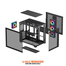 Boitier Moyen Tour ATX DeepCool CG530 4F avec panneaux vitrés (Noir)