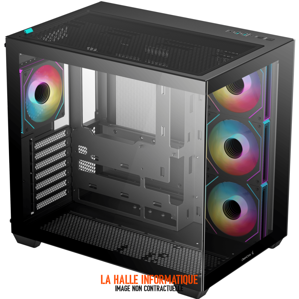 Boitier Moyen Tour ATX DeepCool CG530 4F avec panneaux vitrés (Noir)
