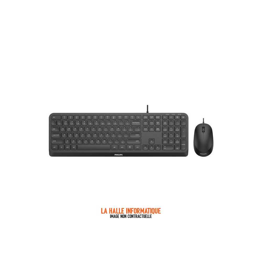 Pack 2en1 (Clavier/Souris) Philips 2000 series (Noir)