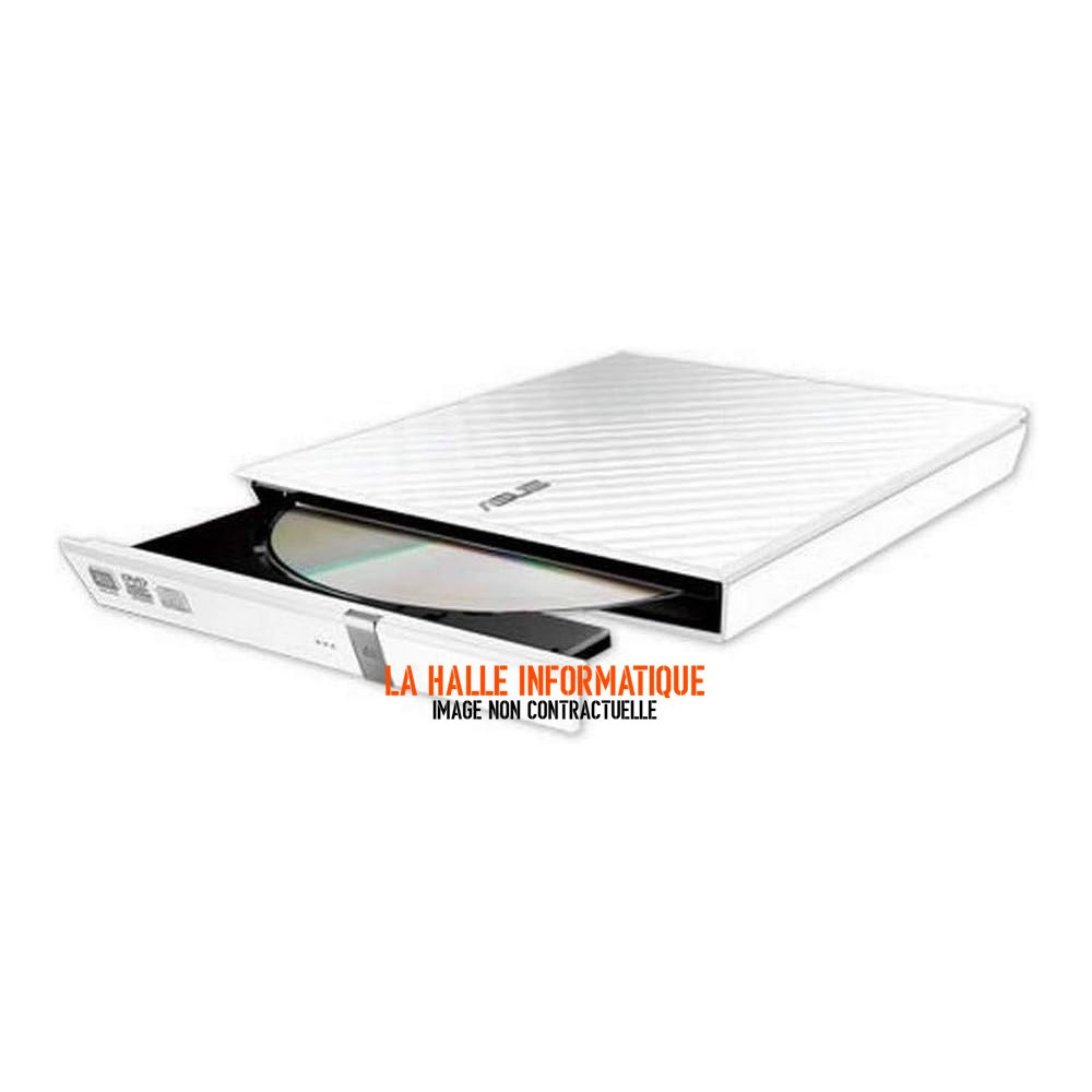 Graveur DVD externe slim Asus SDRW-08D2S-U Lite (Blanc)