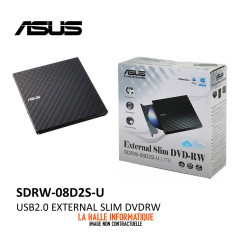 Graveur DVD externe slim Asus SDRW-08D2S-U Lite (Noir)