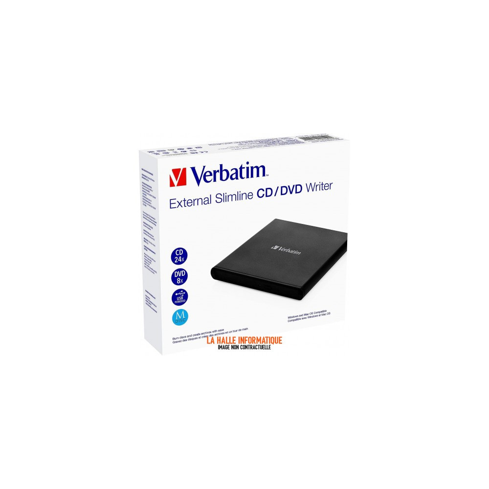 Graveur DVD externe Verbatim Slimline (Noir)