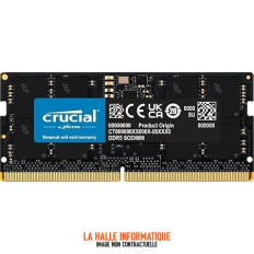 Barrette mémoire SODIMM DDR5 16Go Crucial 5600Mhz CL44 Version OEM (Tray)