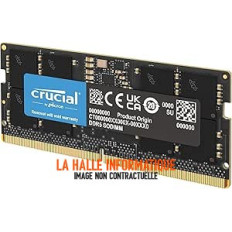 Barrette mémoire SODIMM DDR5 16Go Crucial 5600Mhz CL44 Version OEM (Tray)