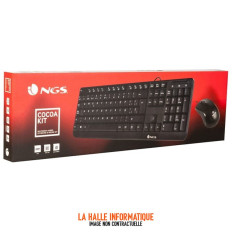 Pack 2en1 (Clavier/Souris) NGS Cocoa (Noir)
