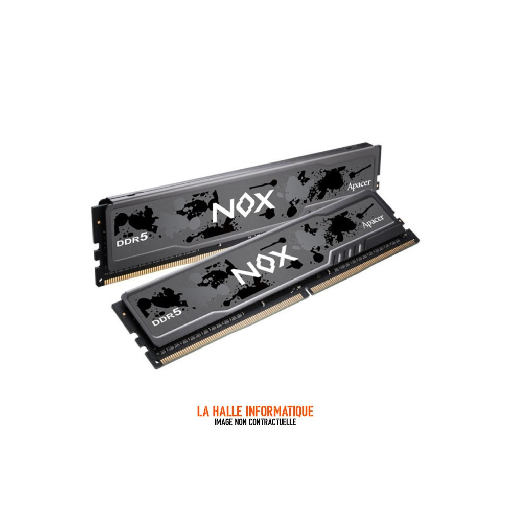 Kit Barrettes mémoire 32Go (2x16Go) DIMM DDR5 Apacer Nox 6000MHz (Noir)