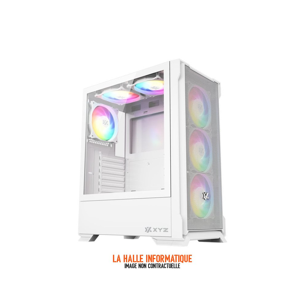 Boitier Moyen Tour ATX XYZ AirOne 300 X Mesh RGB avec panneau vitré (Blanc)
