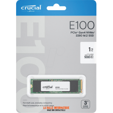 Disque SSD Crucial E100 1To - M.2 NVMe Type 2280 Version OEM (Tray)
