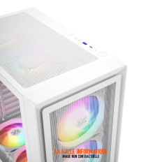 Boitier Moyen Tour ATX XYZ AirOne 300 X Mesh RGB avec panneau vitré (Blanc)