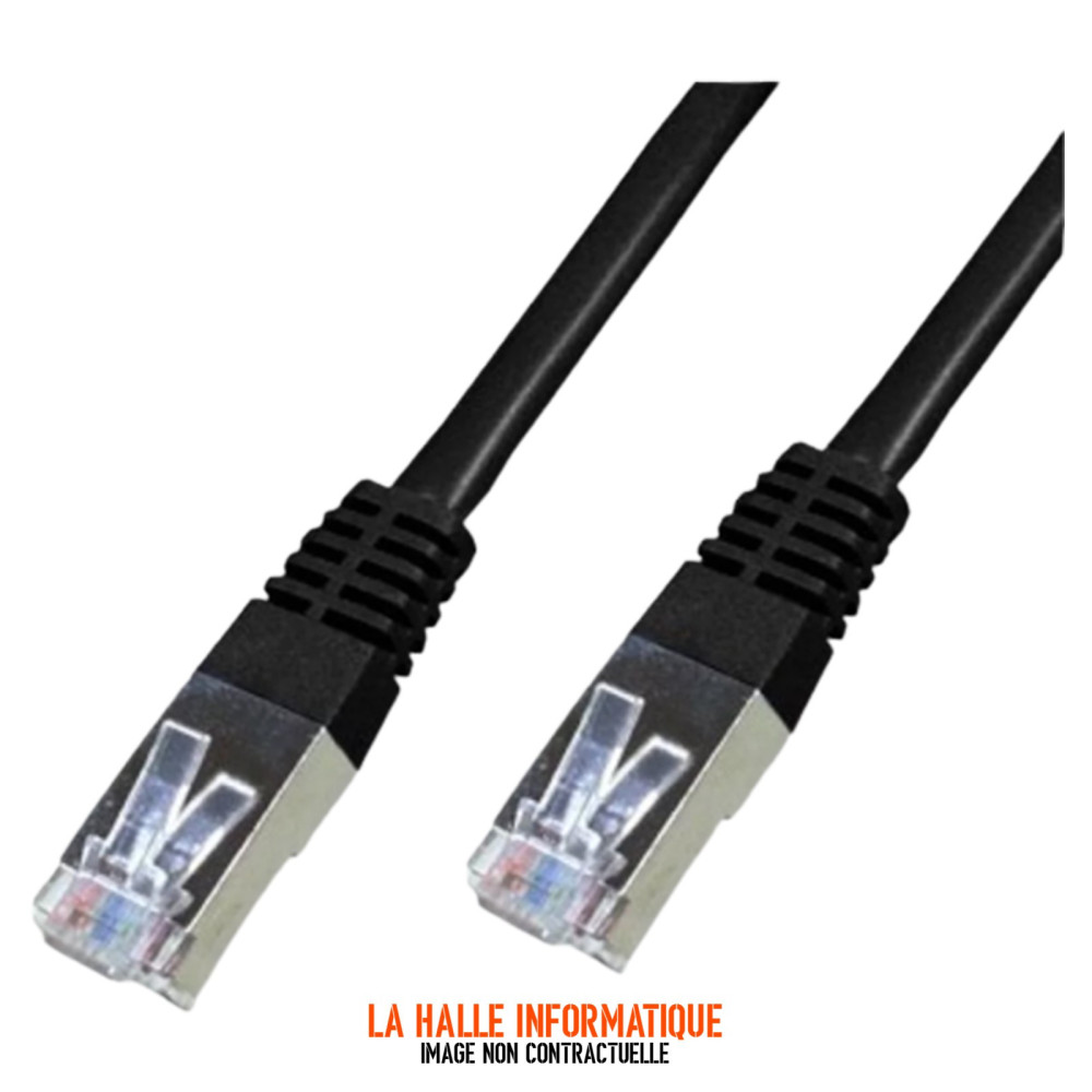 Câble/Cordon réseau RJ45 Catégorie 6 FTP (F/UTP) Droit 1m (Noir)