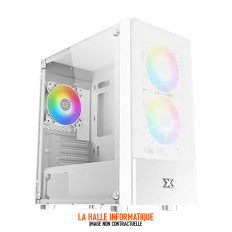 Boitier Mini Tour Micro ATX Xigmatek Oreo RGB avec panneau vitré (Blanc)